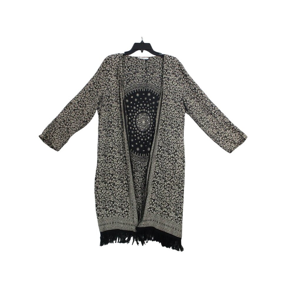 MNG Collection BOHO Light Open-Front Kimono Cardigan With Fringe Hem XL‎